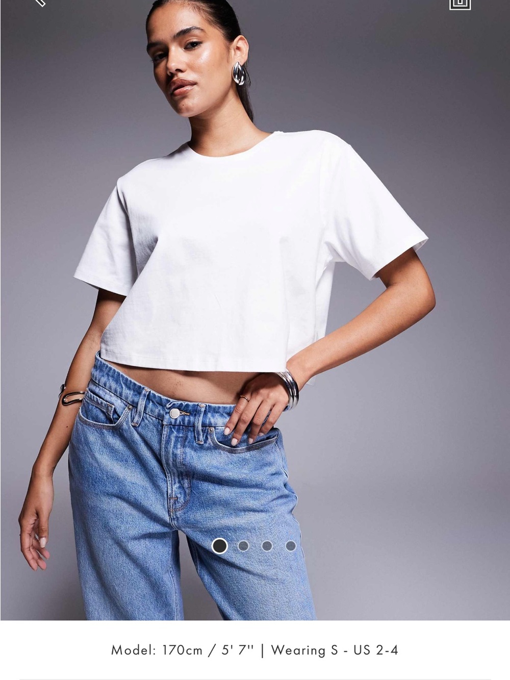 Good American Crewneck Cropped Tee - White
